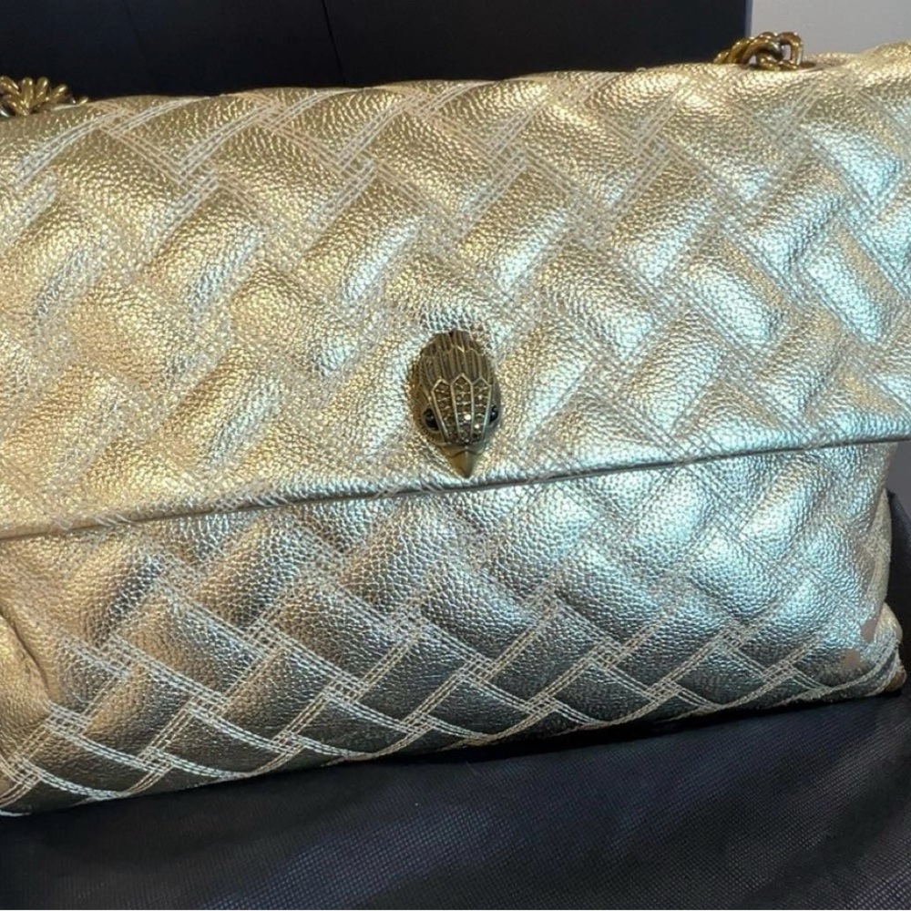 Elegant  metallic Gold  Woven Women's Bag